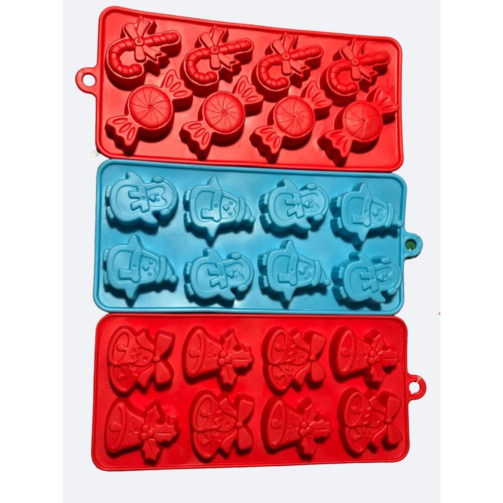 Christmas Flexible Ice Cube Trays Bundle of 3